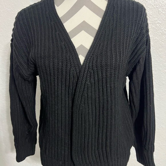 NWT - Code X Mode Women's Black Solid Open Front Dolman Cardigan, Size L - Picture 1 of 4